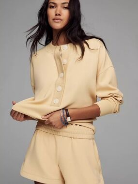 Varley Reena Button Front Pullover Sweatshirt NWT